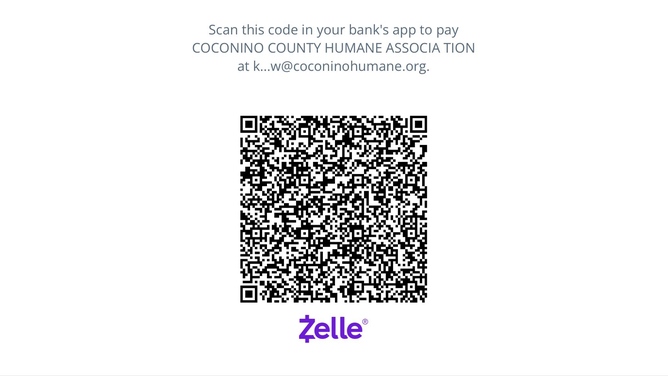 Scan this QR code to donate to the Coconino Humane Association.